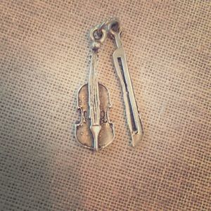 Violin and bow silver charm